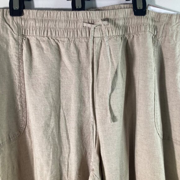 Womens Lane Bryant Wide‎ Leg Mid Rise Linen Blend Pants Tan 26 NWD - Picture 3 of 10